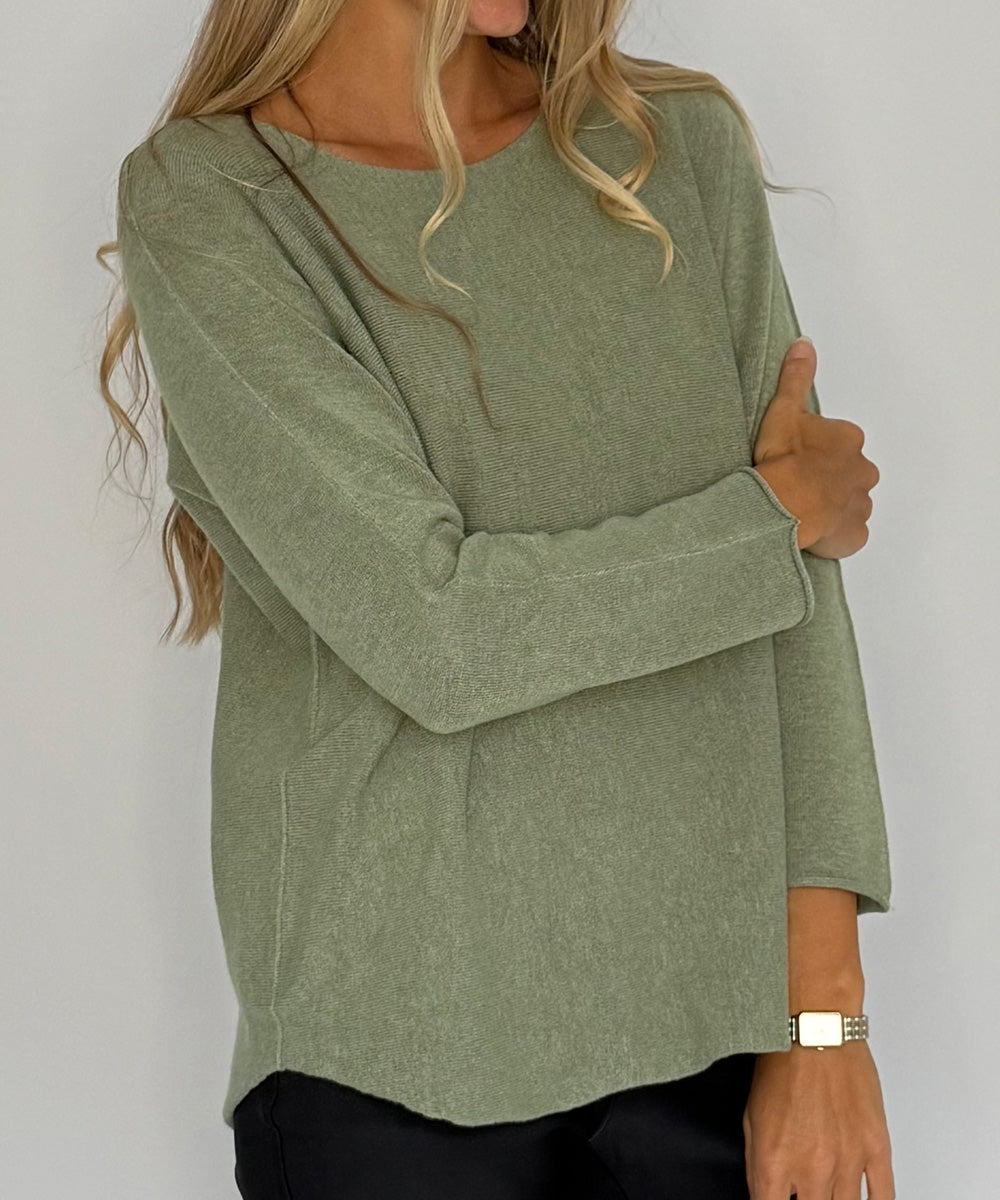 detaljer khakigrön tröja