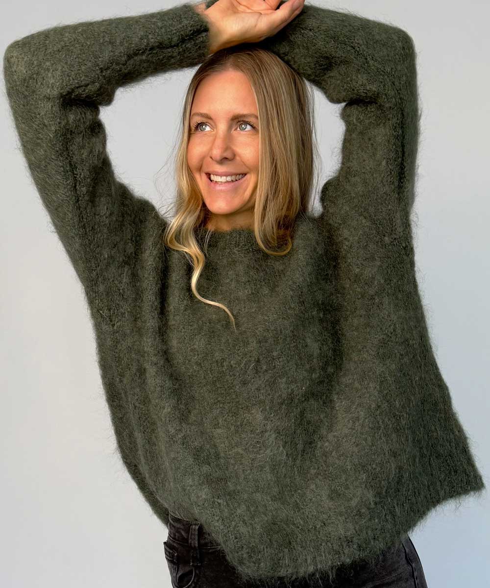 Grön mohair tröja