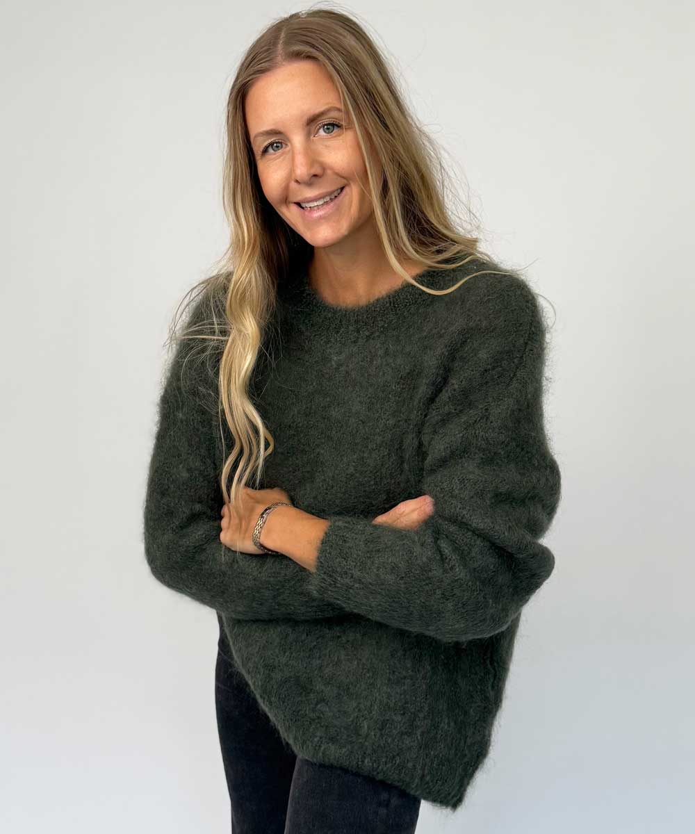 grön tröja i mohair