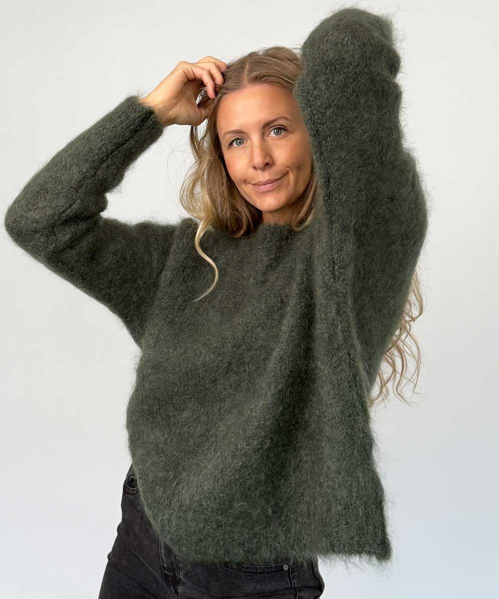 mohair tröja i grönt