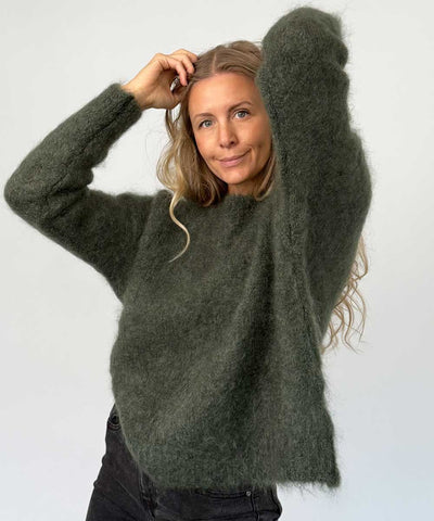 mohair tröja i grönt