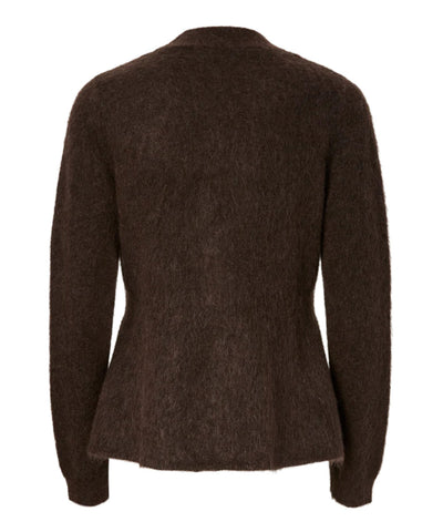 brun mohair kofta baksida