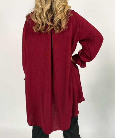 vinröd tunika baksida