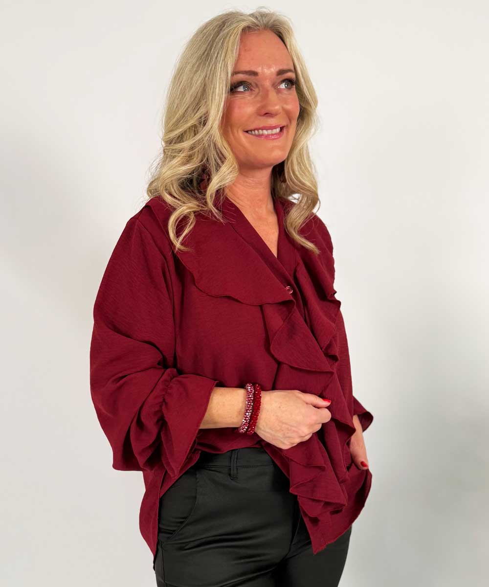 LUCY Volangblus - Vinröd