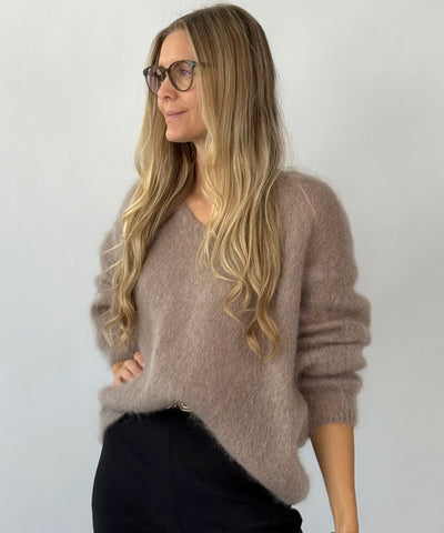 brun mohair tröja