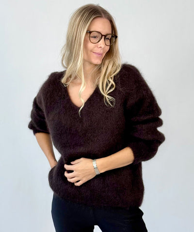 Mörkbrun mohair tröja