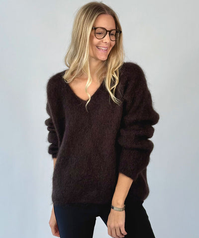 brun mohair tröja