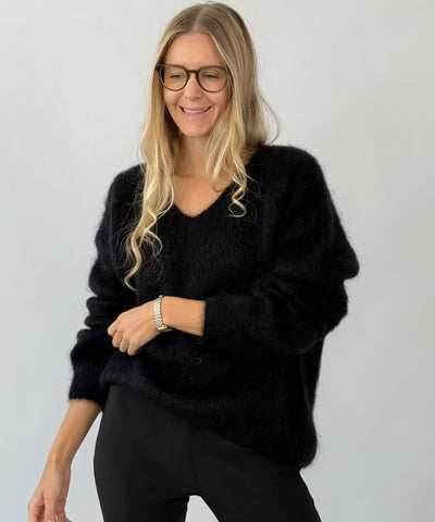 Svart mohair tröja