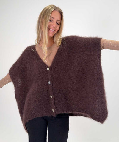 Mohair väst i brunt