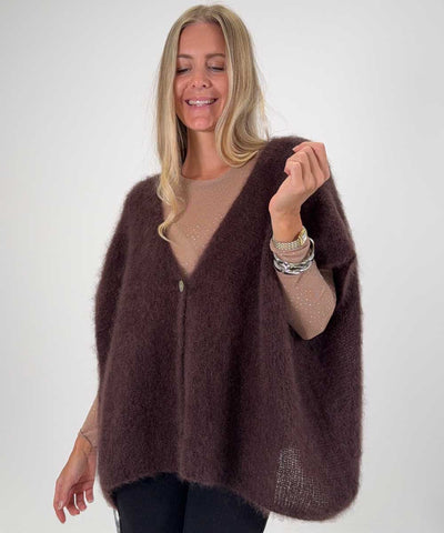 brun mohair väst