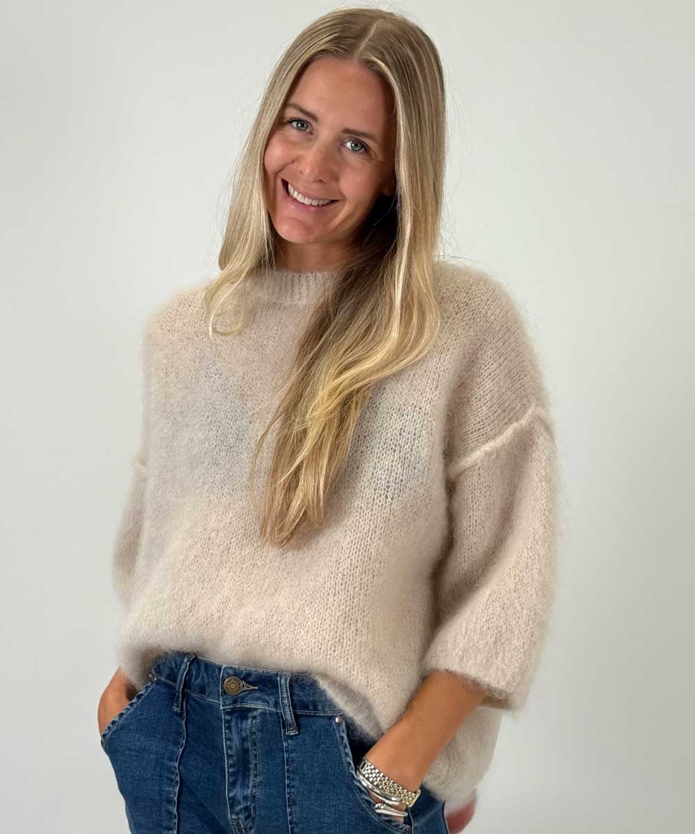 mohair tröja i beige