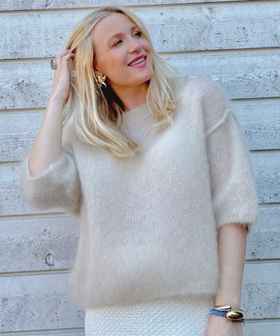 Mohair tröja i beige