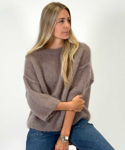 mohair tröja och jeans