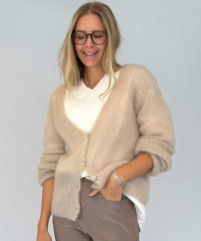 Beige mohair cardigan