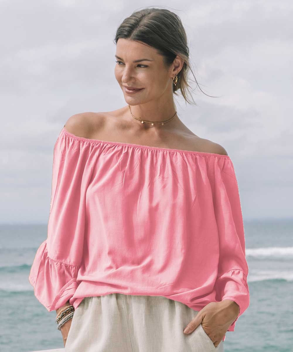 Rosa offshoulder blus