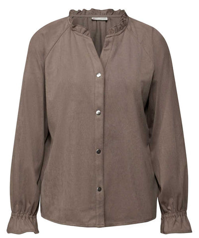 blus med mockastruktur