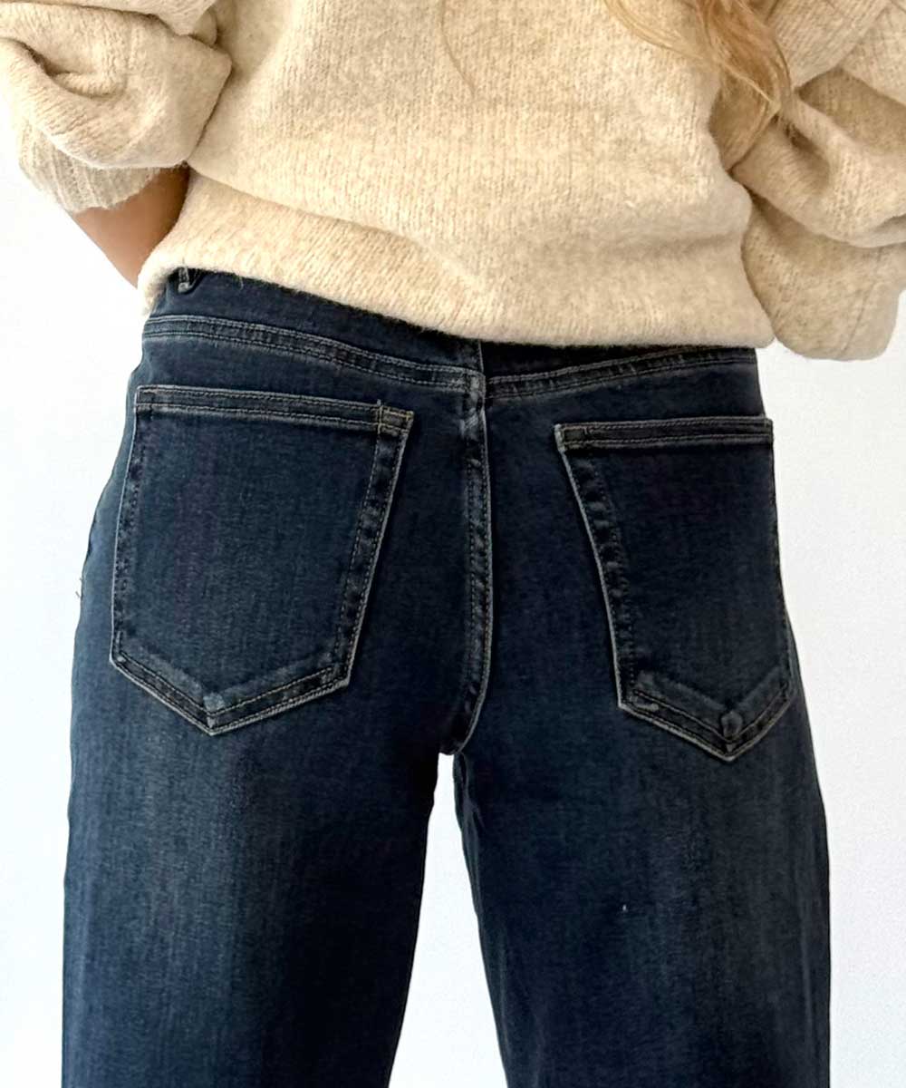 blå jeans bakfickor