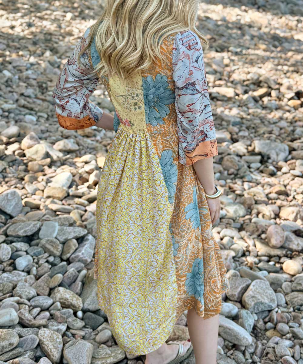 YODA Vintage Silk Klänning - Orange