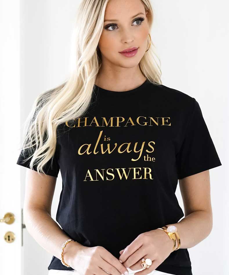 CHAMPAGNE T-shirt - Svart