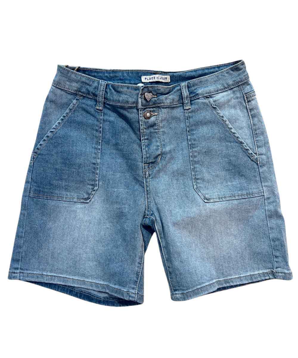 jeansshorts med hjärtknapp