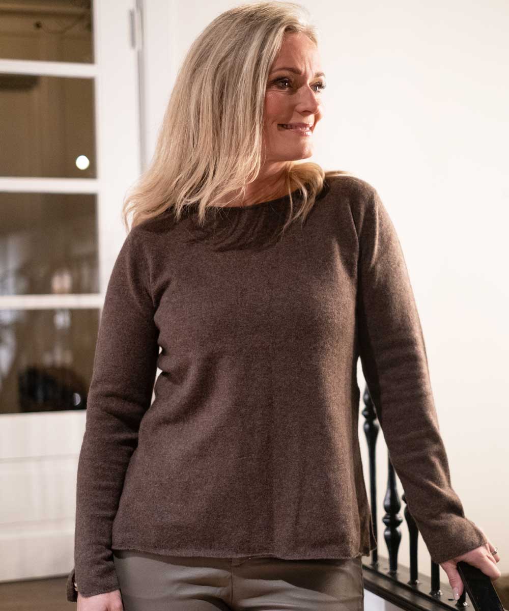 cashmere tröja i brunt