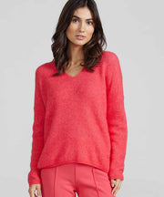 THORA V-neck Pullover - Röd