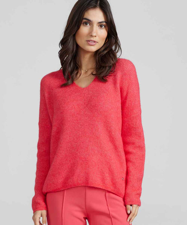 THORA V-neck Pullover - Röd