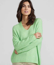 THORA V-neck Pullover - Grön