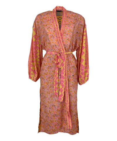 kimono i orange toner med bälte