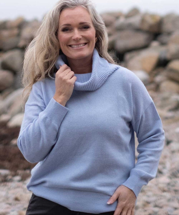 BRIDGET Cashmere Polo - Blå