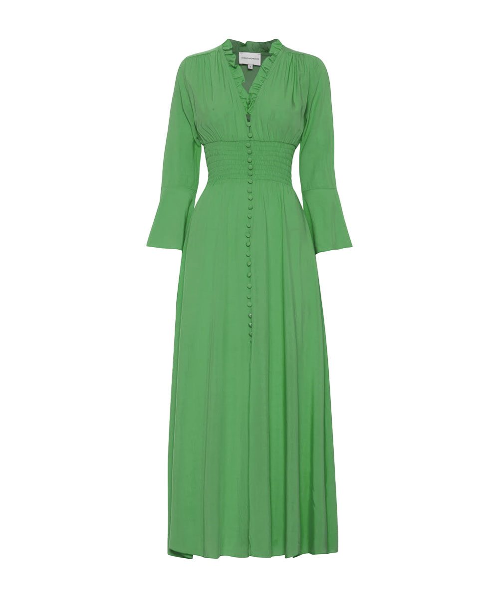 grön lång klänning