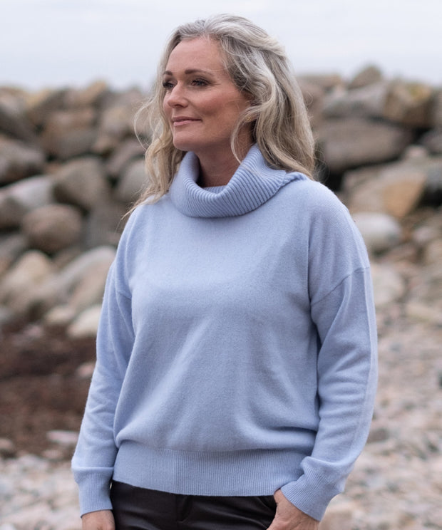 BRIDGET Cashmere Polo - Blå