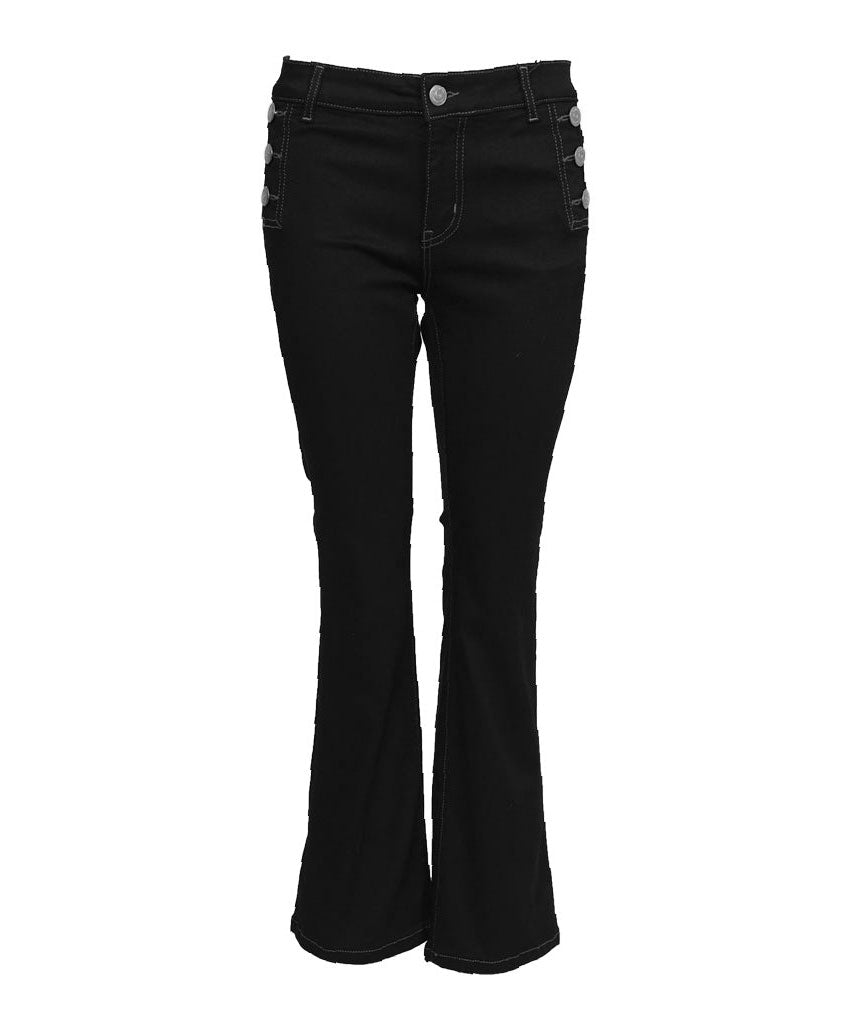 Svarta jeans med sidoknappar