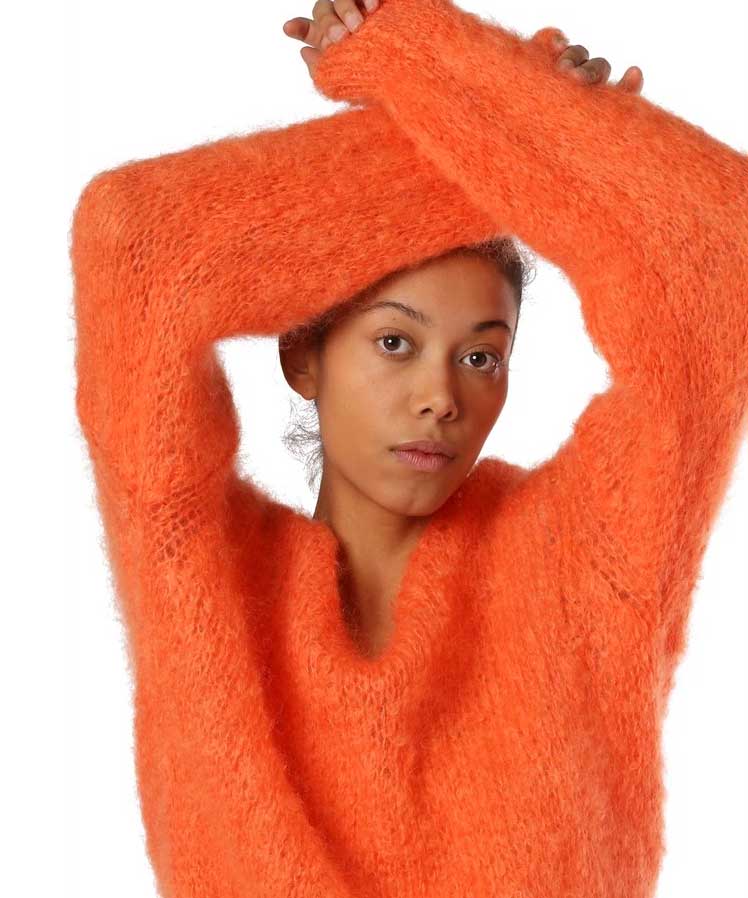 Orange mohair tröja