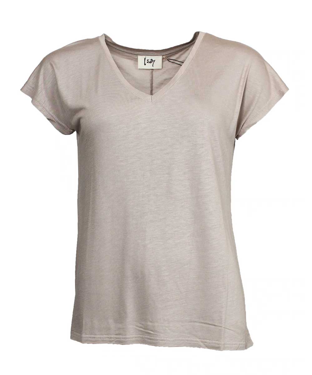 Beige t-shirt med v-hals