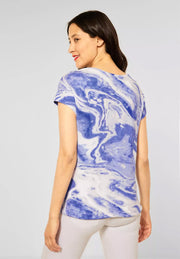 Trendig t-shirt i blå batiklook från Street One